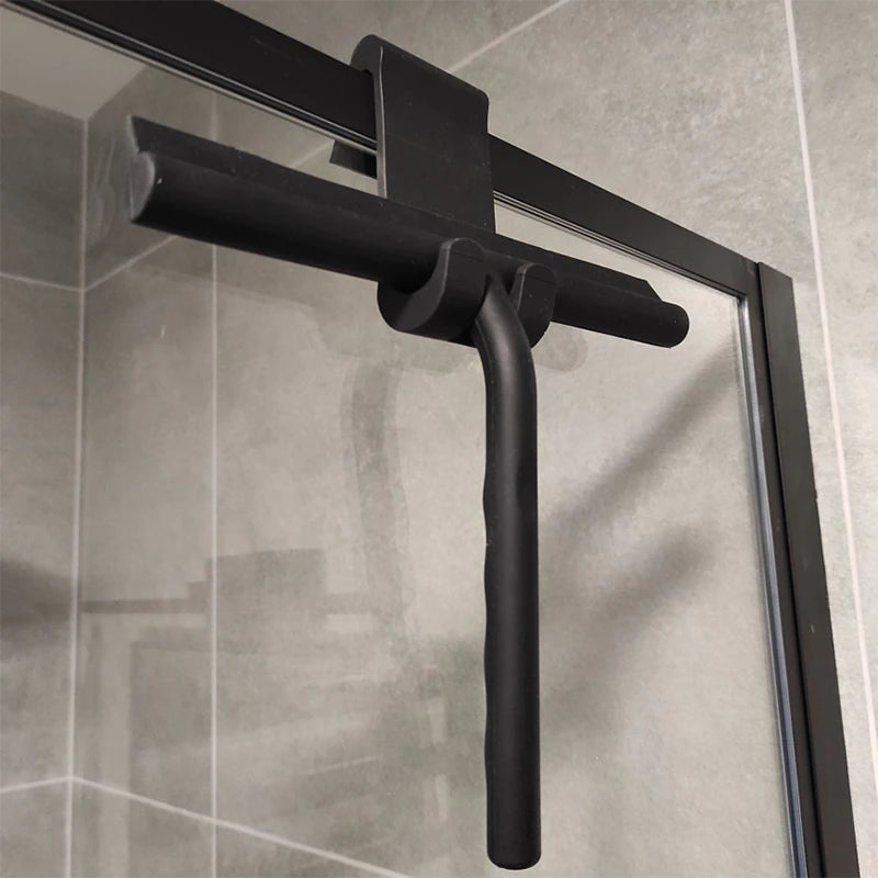 Premium Silicone Shower Squeegee & Holder — Streak-Free Bathroom Glass, Shower Doors & Mirrors | Rust-Free Wall Mount